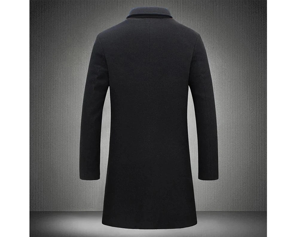 Autumn Winter Men's Trench Coats S - XXL Luxury Male Mid - Long Warm Wool Jackets Casual Mens Business Comfortable Overcoat Clothing - UT KICK ASSmens14:691#Grey;5:4182