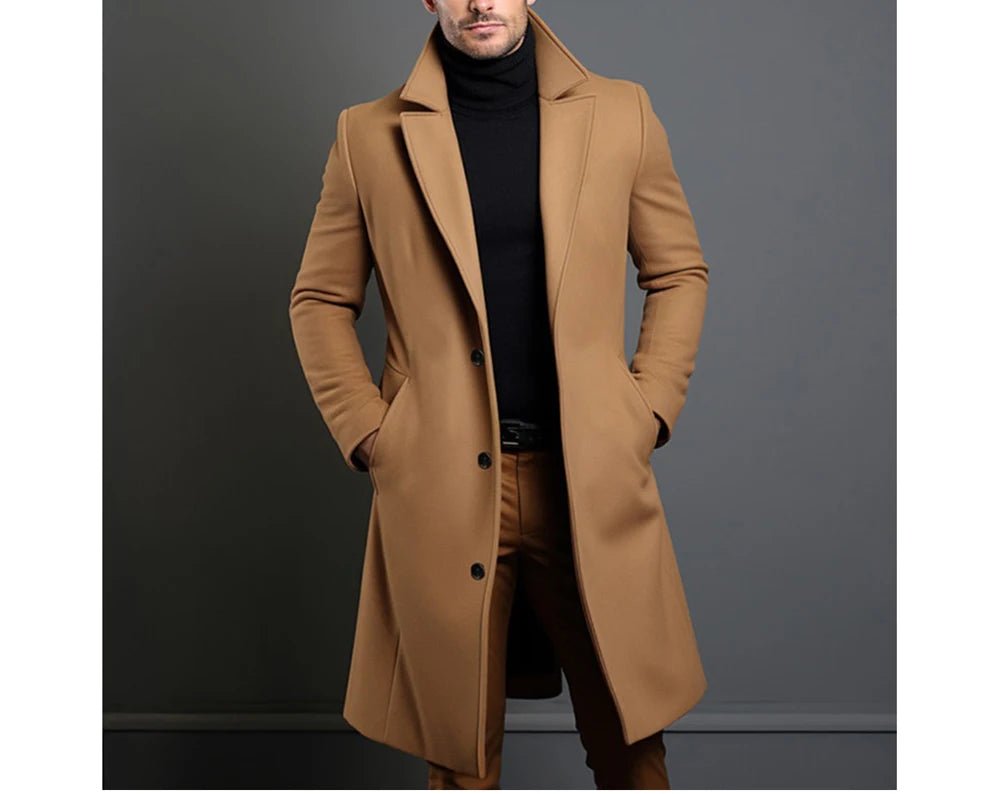 Autumn Winter Men's Trench Coats S - XXL Luxury Male Mid - Long Warm Wool Jackets Casual Mens Business Comfortable Overcoat Clothing - UT KICK ASSmens14:691#Grey;5:4182