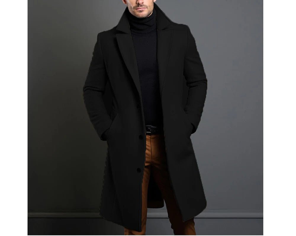 Autumn Winter Men's Trench Coats S - XXL Luxury Male Mid - Long Warm Wool Jackets Casual Mens Business Comfortable Overcoat Clothing - UT KICK ASSmens14:691#Grey;5:4182