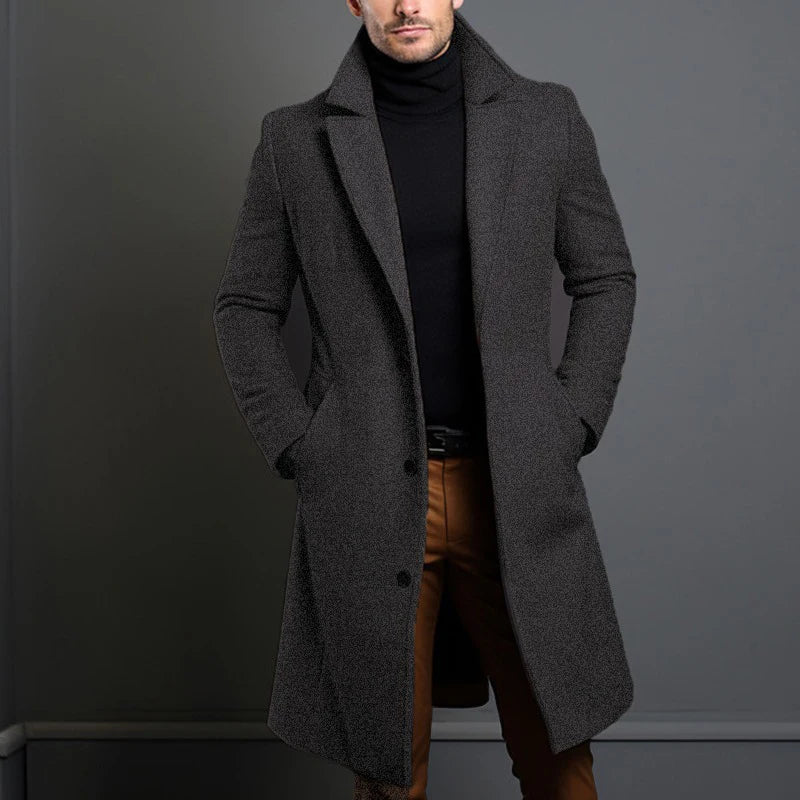 Autumn Winter Men's Trench Coats S - XXL Luxury Male Mid - Long Warm Wool Jackets Casual Mens Business Comfortable Overcoat Clothing - UT KICK ASSmens14:691#Grey;5:4182