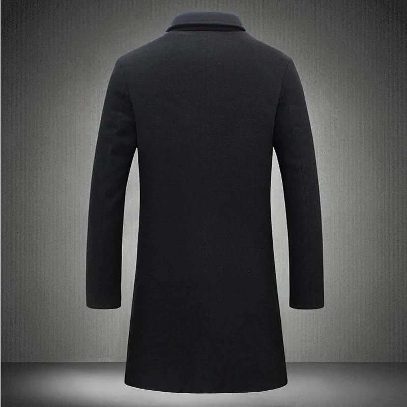 Autumn Winter Men's Trench Coats S - XXL Luxury Male Mid - Long Warm Wool Jackets Casual Mens Business Comfortable Overcoat Clothing - UT KICK ASSmens14:691#Grey;5:4182