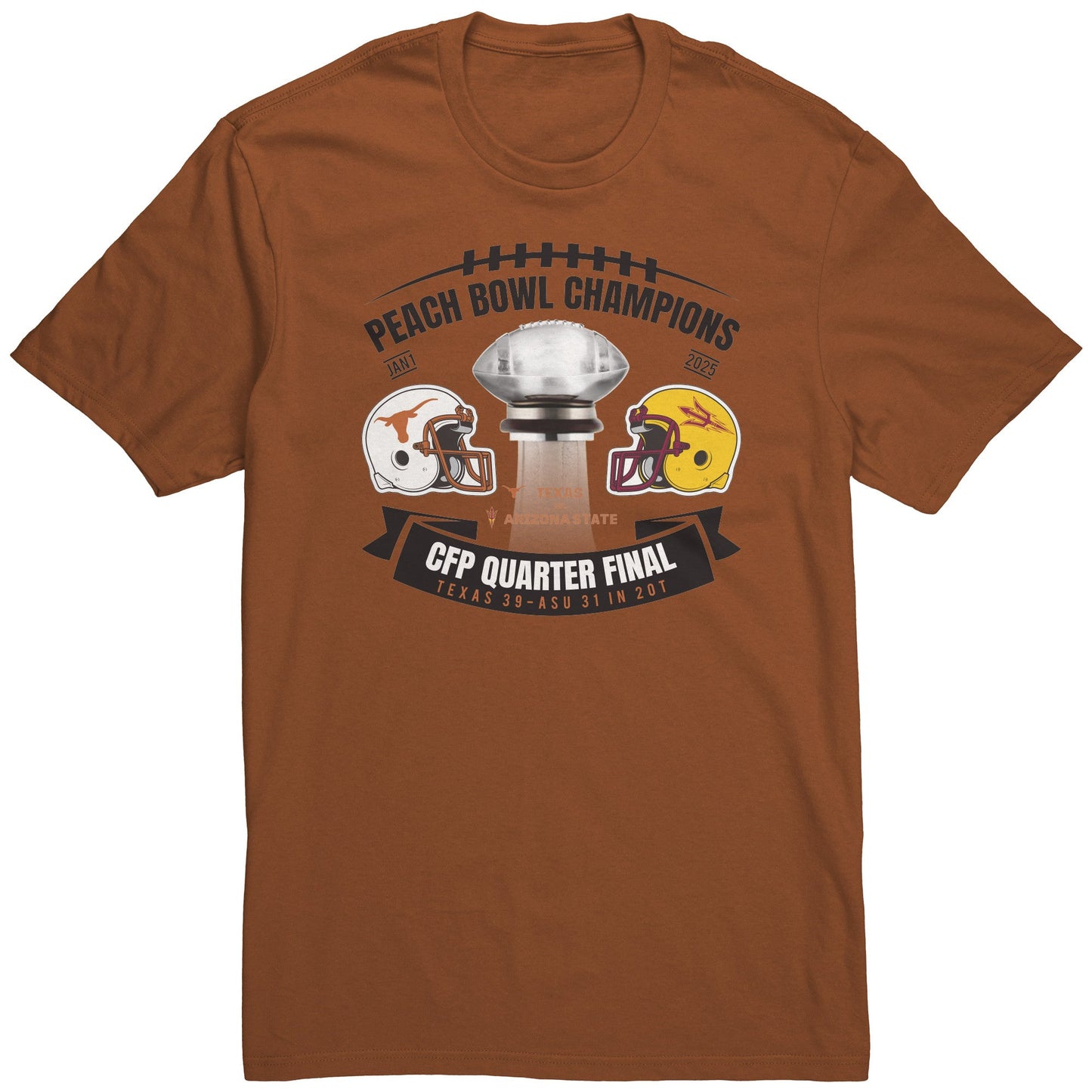 CFP PEACH BOWL CHAMPIONS SEC POWER ORANGE - UT KICK ASSApparelDT5000 - BO - S