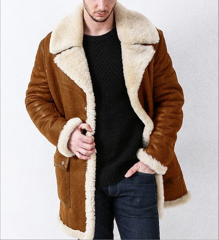 Fur Integrated Men's Coat Faux Fur Large Overcoat 2022 Autumn Winter New Thickened European Style Long Sleeve - UT KICK ASSmens14:193;5:200000991