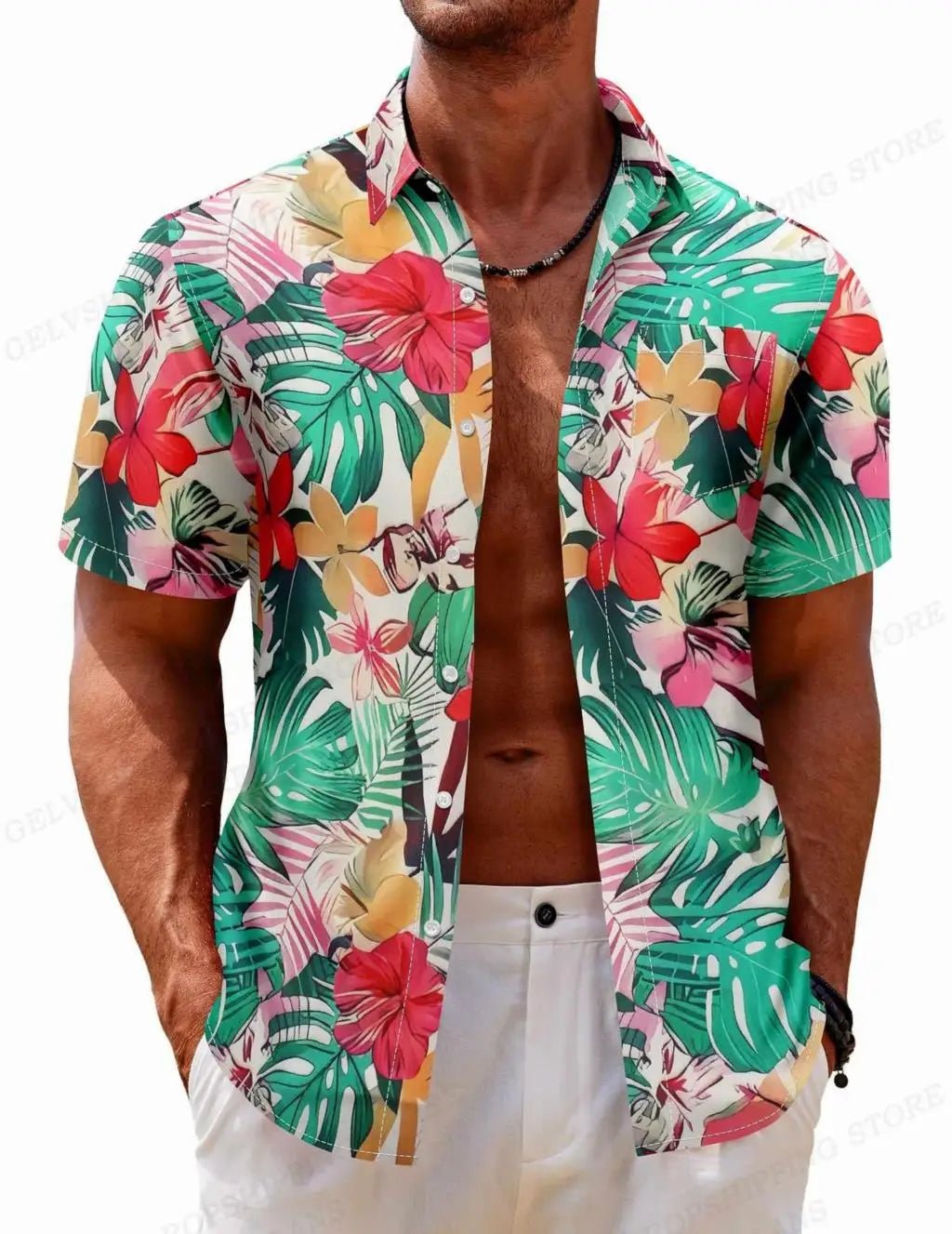 Hawaiian Shirt S - 6XL Tropic Plant Flowers Shirts Men's Vocation Blouses Floral Lapel Shirt Cuba Camisas Men's Clothing Single Breasted - UT KICK ASSshirt14:203008817#ASF5G230714D;5:200005259