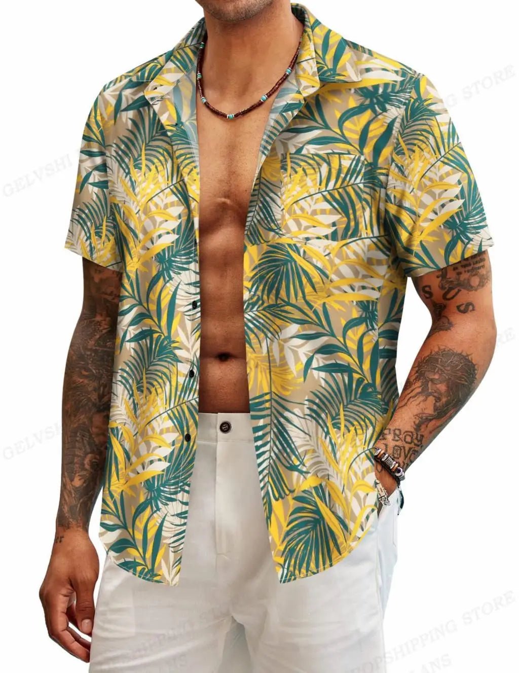 Hawaiian Shirt S - 6XL Tropic Plant Flowers Shirts Men's Vocation Blouses Floral Lapel Shirt Cuba Camisas Men's Clothing Single Breasted - UT KICK ASSshirt14:200004889#ASF5G2307147;5:200000991