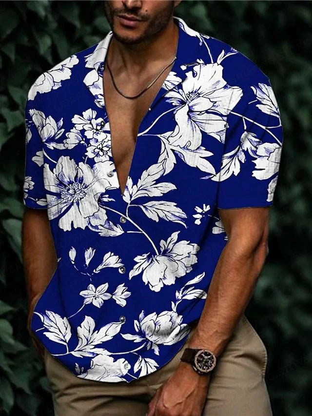 Hawaiian Shirt S - 6XL Tropic Plant Flowers Shirts Men's Vocation Blouses Floral Lapel Shirt Cuba Camisas Men's Clothing Single Breasted - UT KICK ASSshirt14:193#ASF5G230713Y;5:100014064