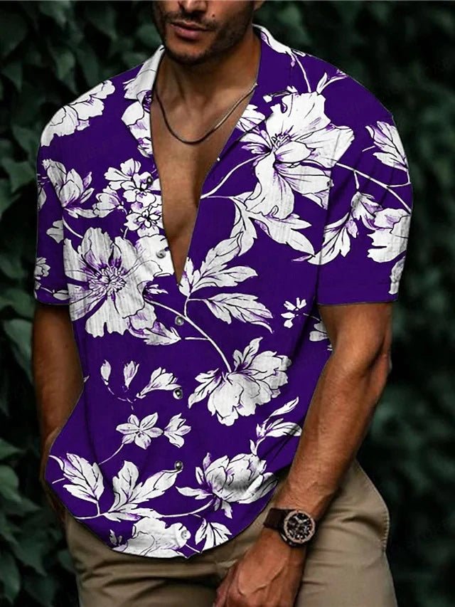 Hawaiian Shirt S - 6XL Tropic Plant Flowers Shirts Men's Vocation Blouses Floral Lapel Shirt Cuba Camisas Men's Clothing Single Breasted - UT KICK ASSshirt14:203008817#ASF5G230714D;5:200005259