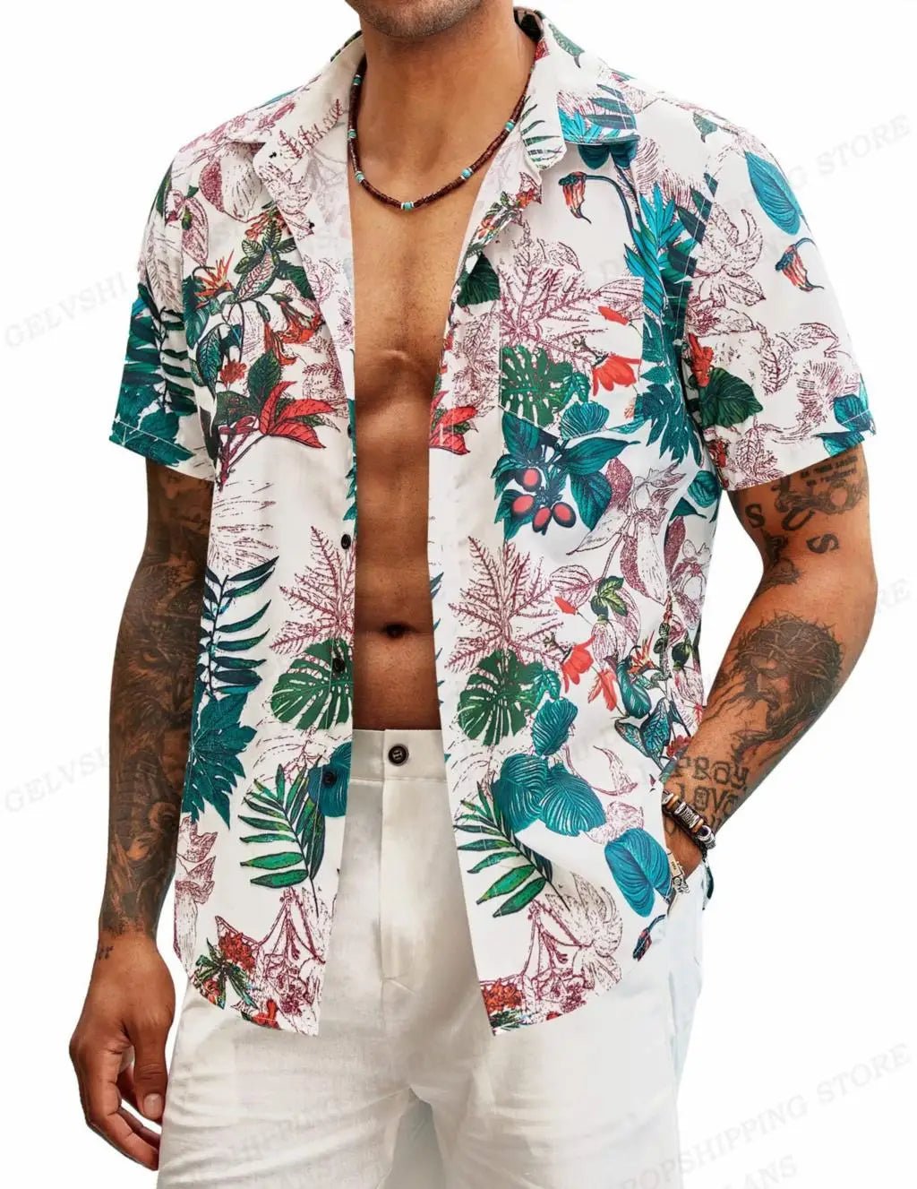 Hawaiian Shirt S - 6XL Tropic Plant Flowers Shirts Men's Vocation Blouses Floral Lapel Shirt Cuba Camisas Men's Clothing Single Breasted - UT KICK ASSshirt14:366#ASF5G230714C;5:200000990