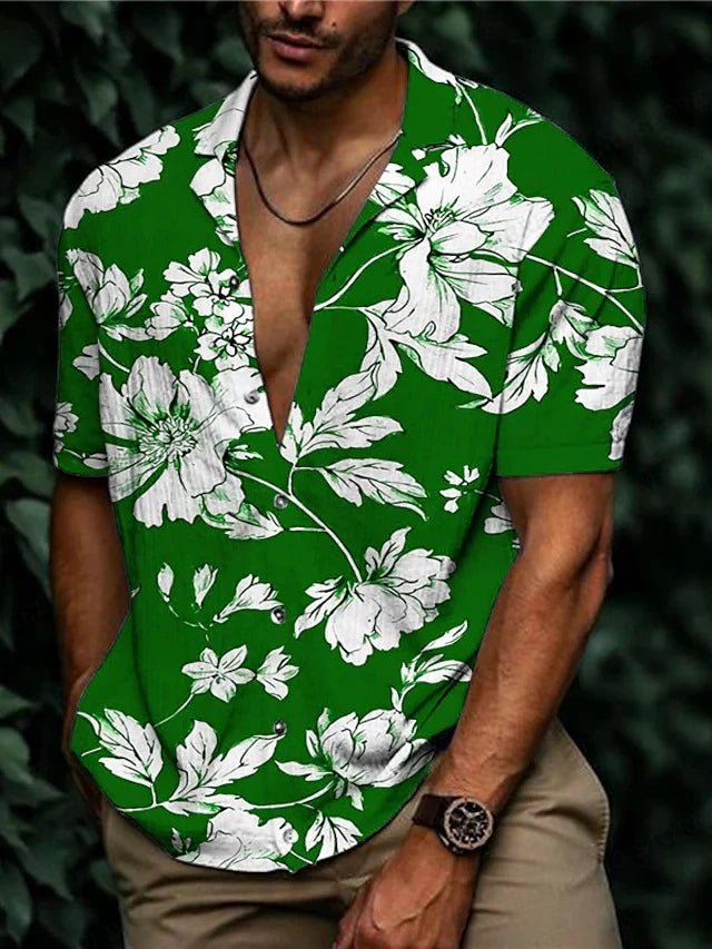 Hawaiian Shirt S - 6XL Tropic Plant Flowers Shirts Men's Vocation Blouses Floral Lapel Shirt Cuba Camisas Men's Clothing Single Breasted - UT KICK ASSshirt14:203008817#ASF5G230714D;5:200005259
