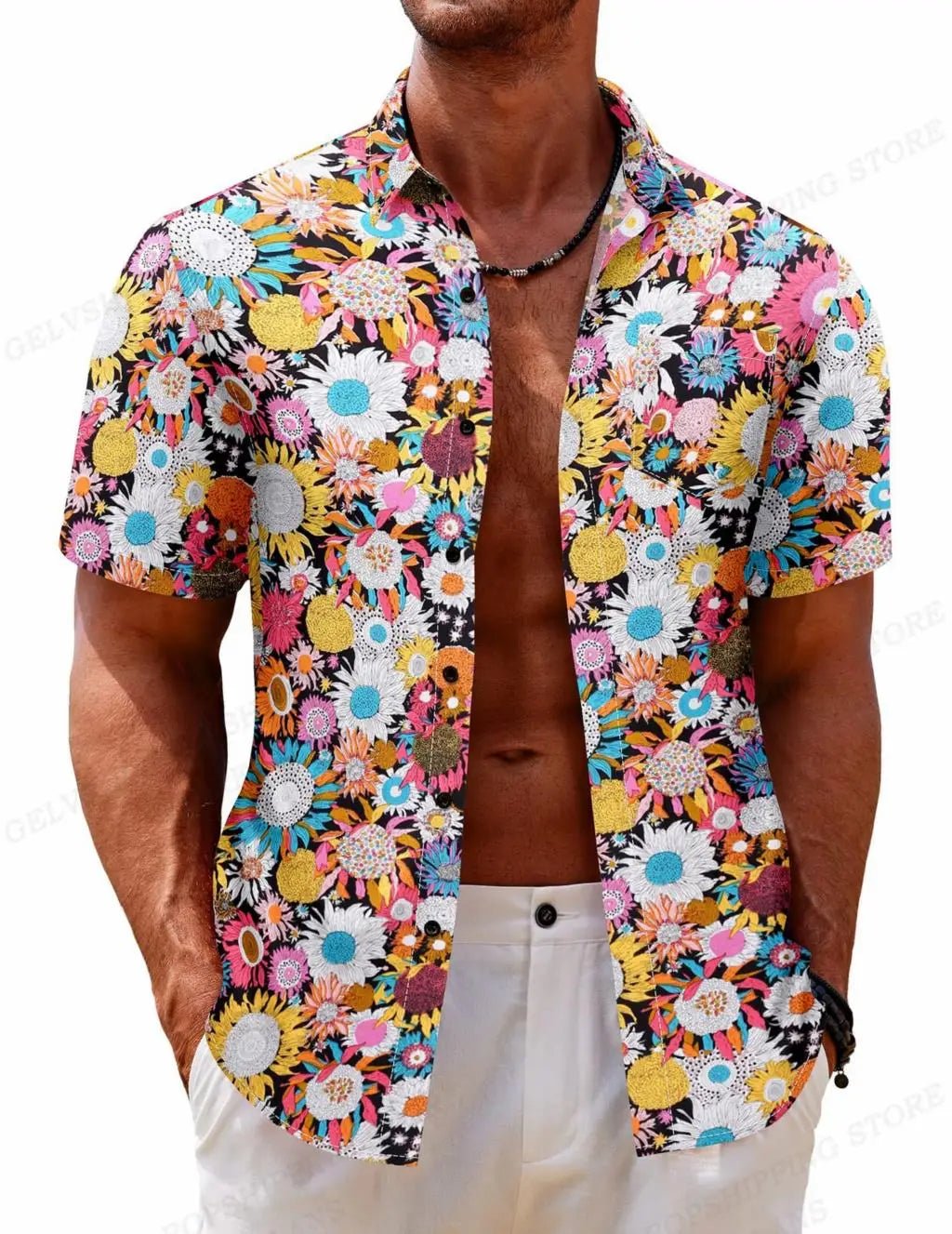 Hawaiian Shirt S - 6XL Tropic Plant Flowers Shirts Men's Vocation Blouses Floral Lapel Shirt Cuba Camisas Men's Clothing Single Breasted - UT KICK ASSshirt14:29#ASF5G230714B;5:100014065
