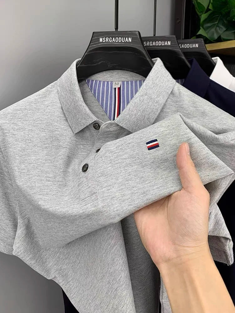 High - end M - 4XL summer ice silk breathable short sleeve POLO shirt men's fashion brand classic embroidery business casual Paul T-shirt - UT KICK ASSshirt14:691;5:361385