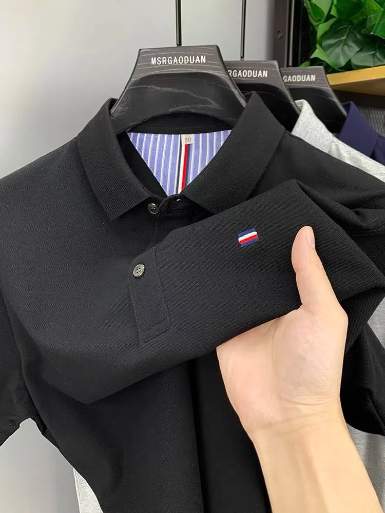 High - end M - 4XL summer ice silk breathable short sleeve POLO shirt men's fashion brand classic embroidery business casual Paul T-shirt - UT KICK ASSshirt14:193;5:4182
