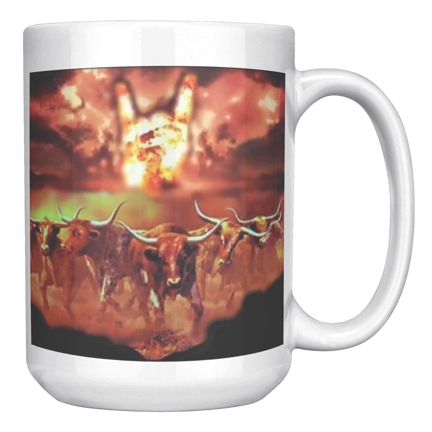 Horns Stamped MUG 15 OZ - UT KICK ASSFront/Back15ozwhite