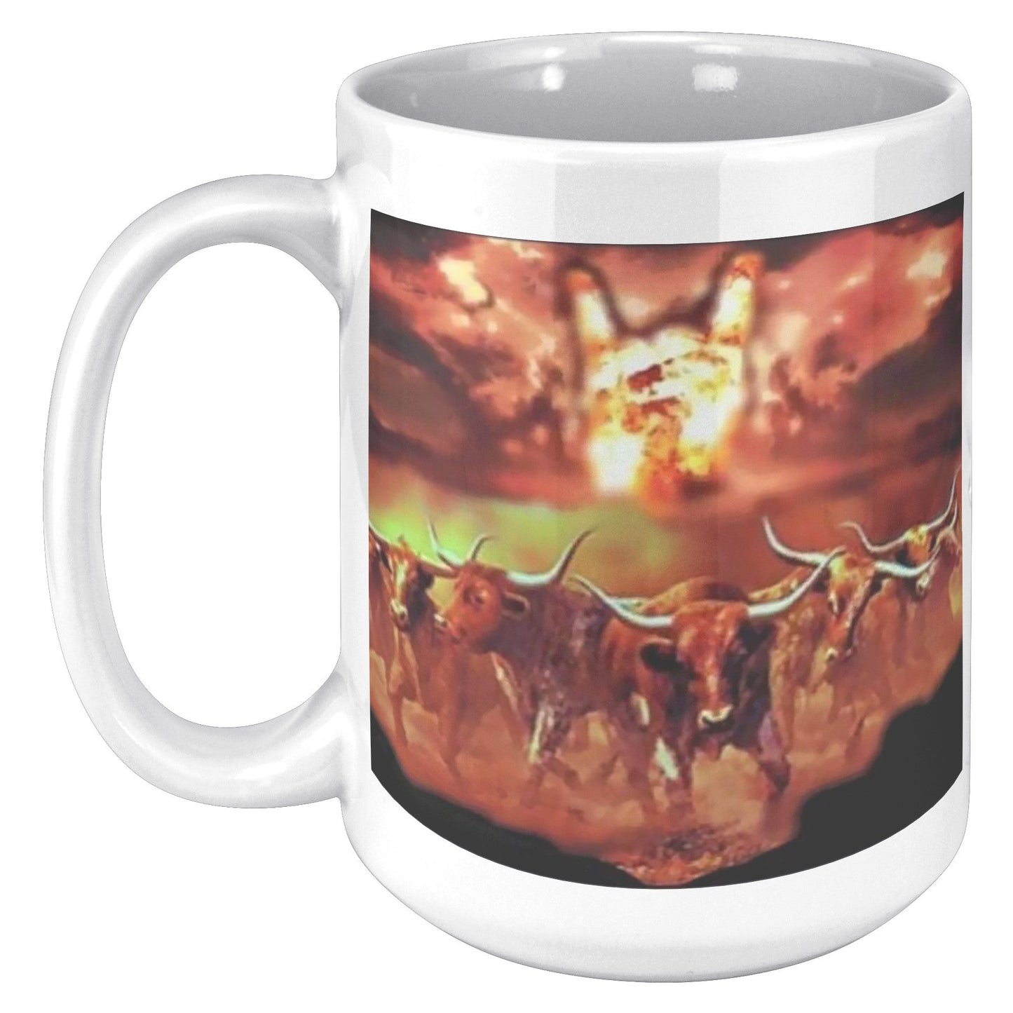 Horns Stamped MUG 15 OZ - UT KICK ASSFront/Back15ozwhite