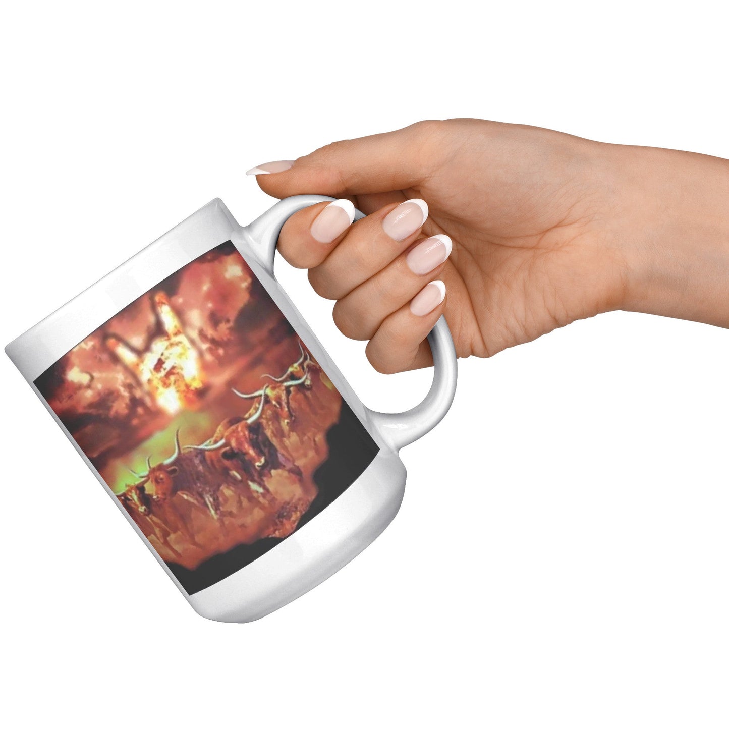 Horns Stamped MUG 15 OZ - UT KICK ASSFront/Back15ozwhite
