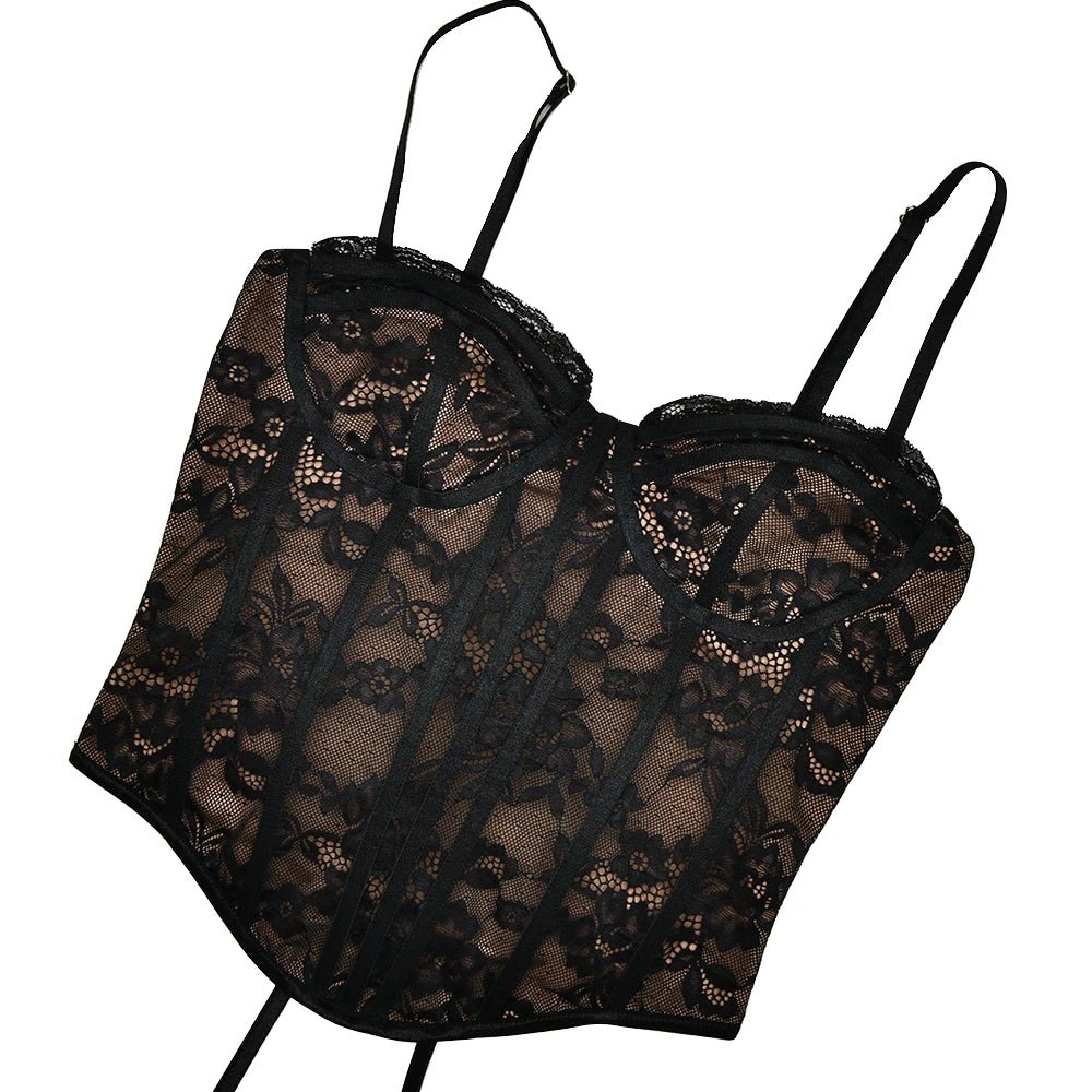 JULISSA MO S/M/L Sexy See Through Lace Two Piece Sets Women Tops Long Sleeve Print Floral Tops Female Autumn Skinny Elegant Streetwear - UT KICK ASSSETS14:193#Black;5:361385