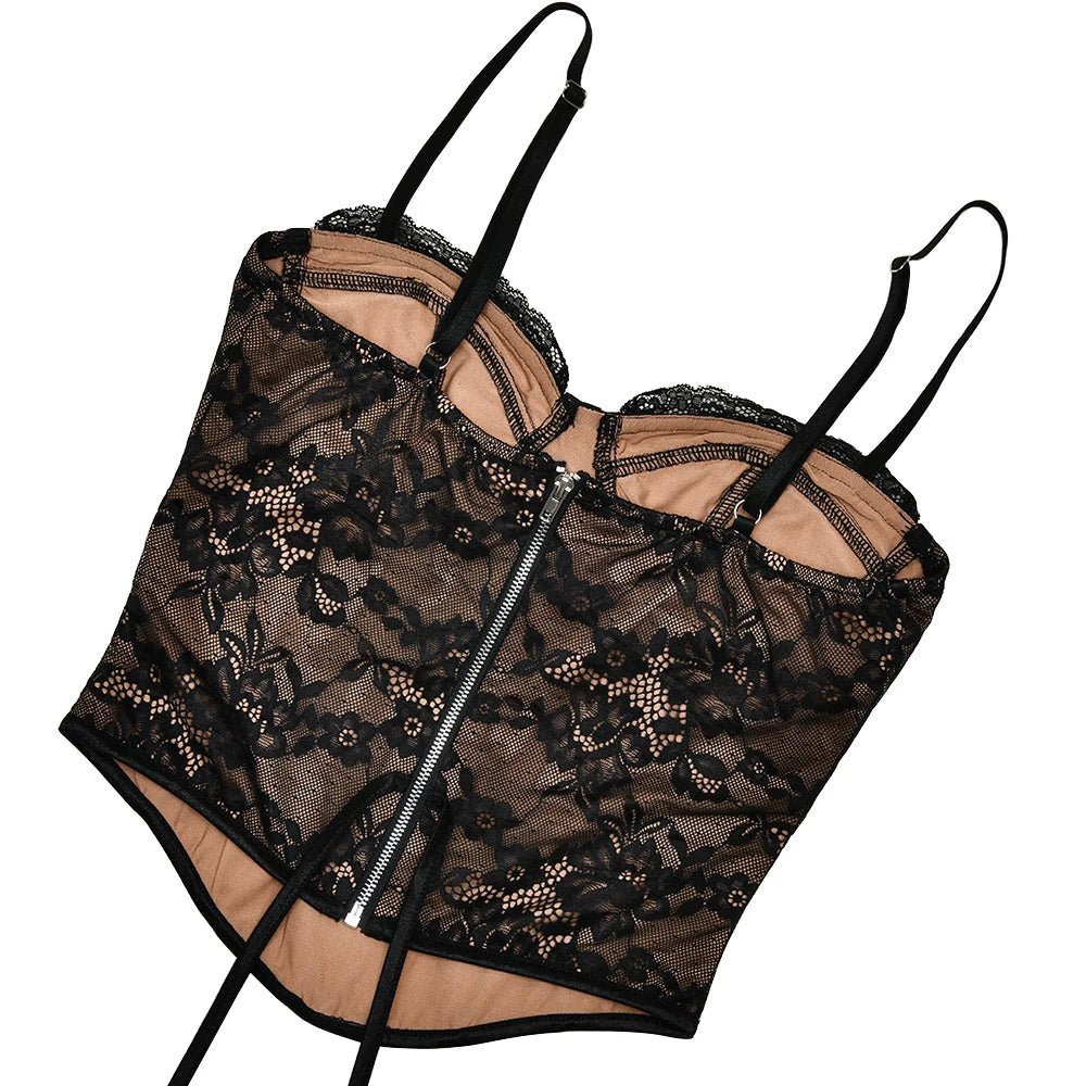 JULISSA MO S/M/L Sexy See Through Lace Two Piece Sets Women Tops Long Sleeve Print Floral Tops Female Autumn Skinny Elegant Streetwear - UT KICK ASSSETS14:193#Black;5:361385