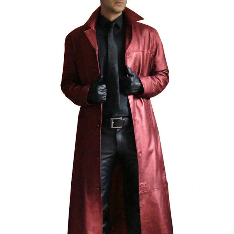 Men Luxury Fashion S - 5XL Medieval Steampunk Gothic Long Leather Jackets Vintage Winter Outerwear Faux Leather Trench Coat - UT KICK ASSmen14:10;5:100014065