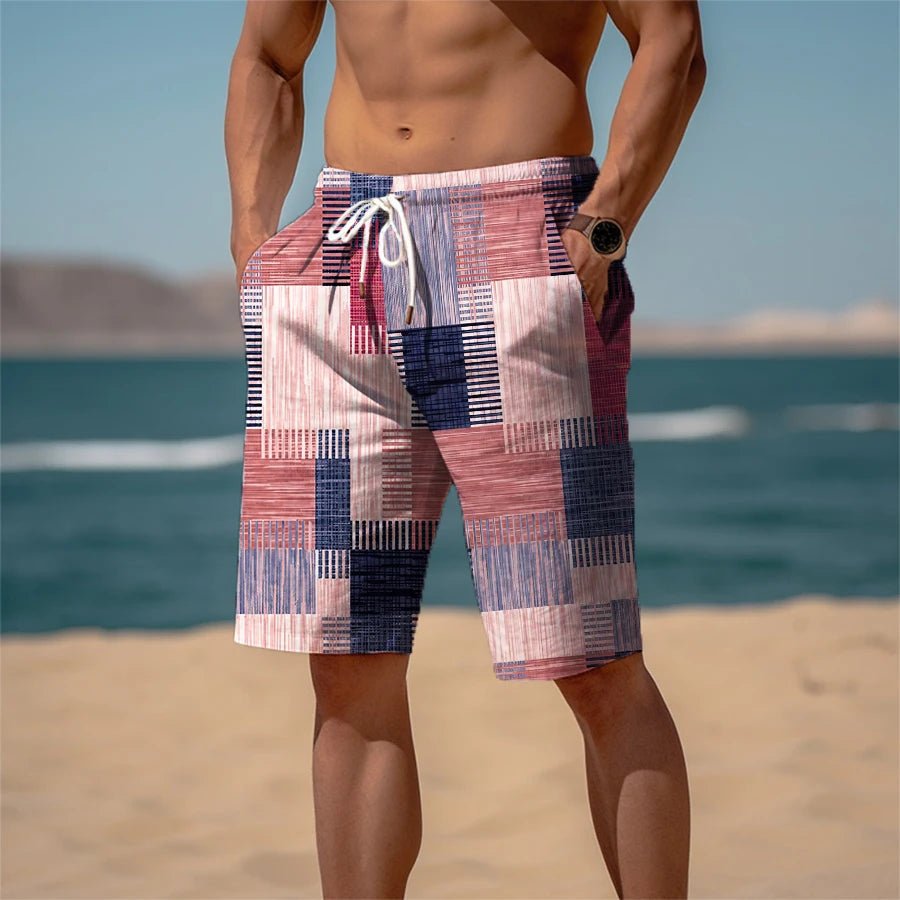 Men's Beach Shorts S - 5XL Terry Shorts Drawstring Elastic Waist 3D Print Graphic Plaid Stripe Breathable Soft Short Daily - UT KICK ASSshorts14:193#DK2024TGBA031;5:200000991