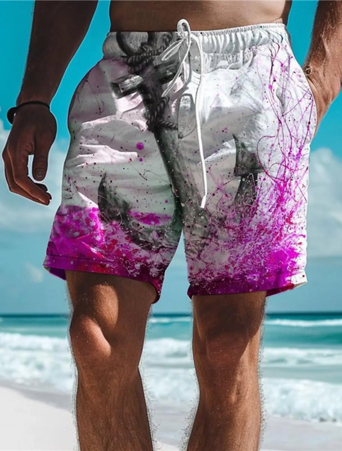 Men's Board Shorts M - 3XL Swim Shorts Swim Trunks Drawstring Elastic Quick Dry Short Beach Hawaiian Casual Black White Micro - elastic - UT KICK ASSswim suits14:1254#STZHD20241911D;5:100014065