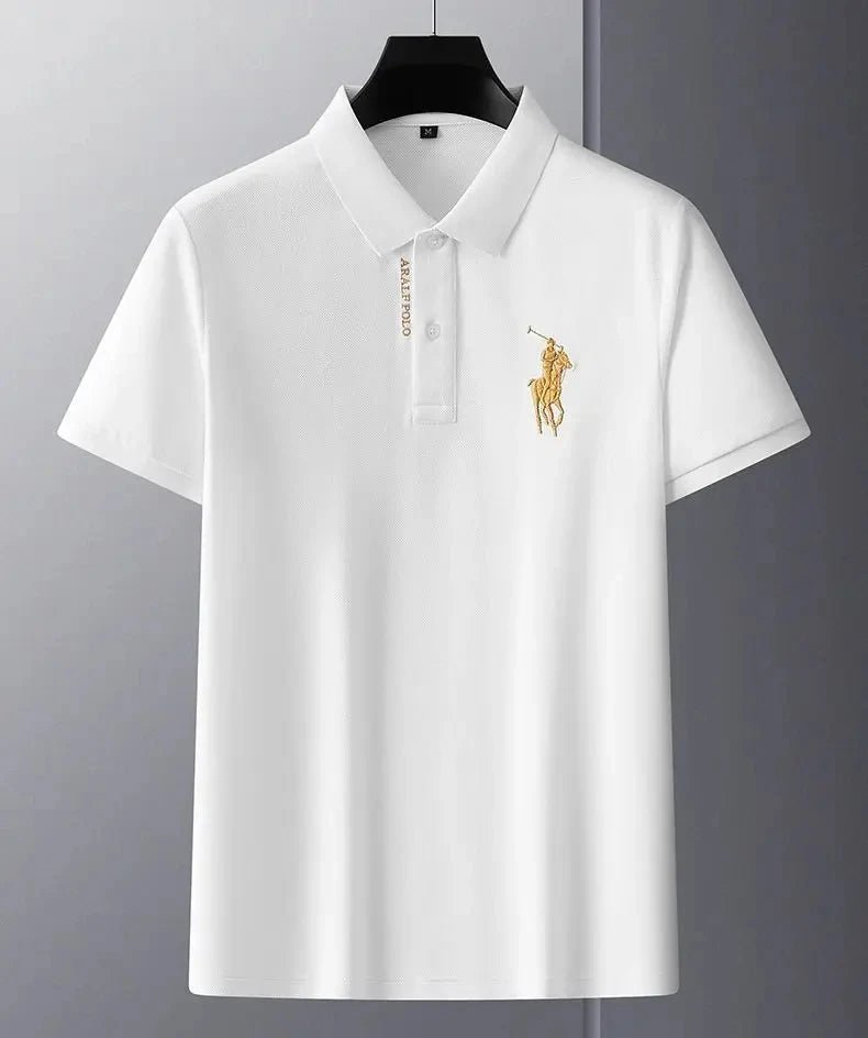 Men's M - 4XL 100% pure cotton half sleeved embroidered polo shirt, luxurious, fashionable, and elegant embroidered casual shirt - UT KICK ASSshirt14:350850#Khaki color;5:4183