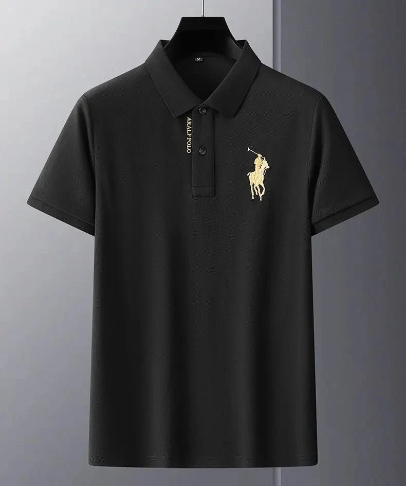 Men's M - 4XL 100% pure cotton half sleeved embroidered polo shirt, luxurious, fashionable, and elegant embroidered casual shirt - UT KICK ASSshirt14:350850#Khaki color;5:4183
