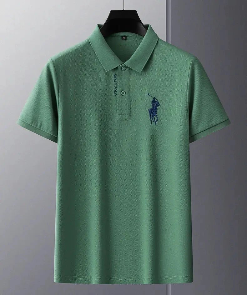 Men's M - 4XL 100% pure cotton half sleeved embroidered polo shirt, luxurious, fashionable, and elegant embroidered casual shirt - UT KICK ASSshirt14:350850#Khaki color;5:4183