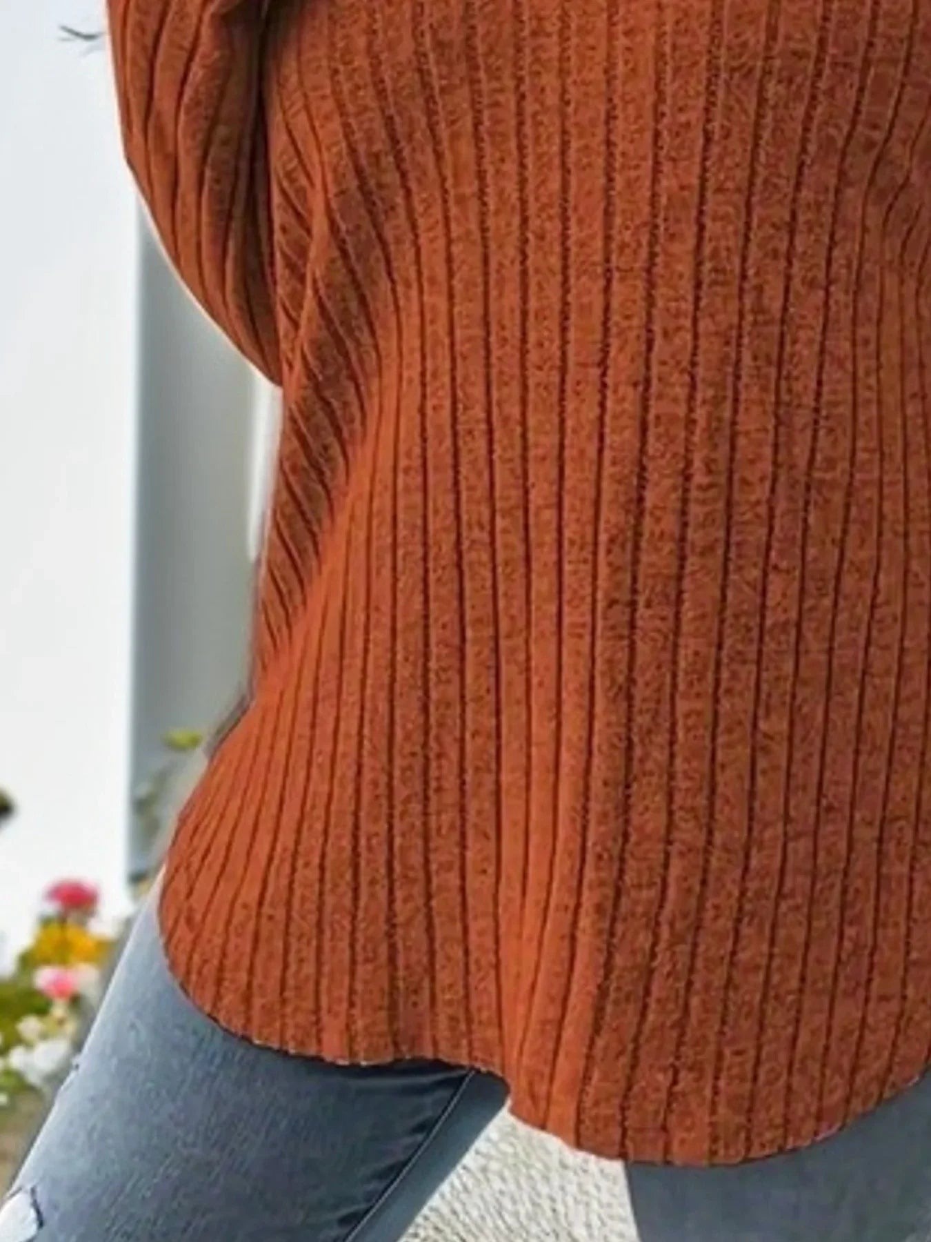 Plus Size 1XL - 5XL Women's Fashionable Round Neck Top Ladies Casual Solid Color Long Sleeved Groove Brushed T-shirt - UT KICK ASSLadies Top14:350852#Orange;5:12668979