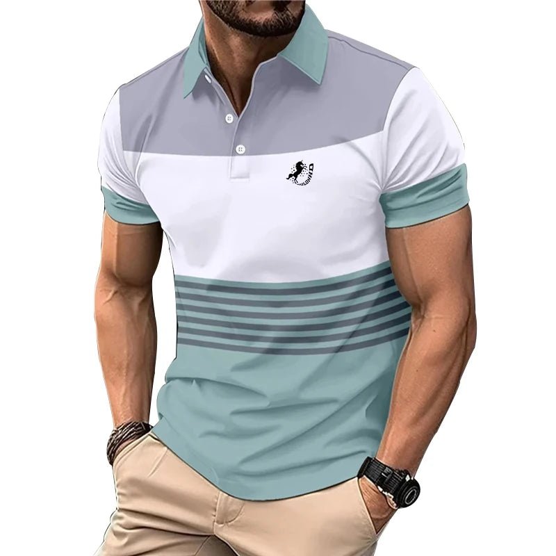 Print 3D Digital Men Clothes Summer Slim Fit Short Sleeve Spell Color Men Business Casual Turn - down Collar Polo Shirt - UT KICK ASSshirt14:771#LPL01 - white - maG004;5:100014064