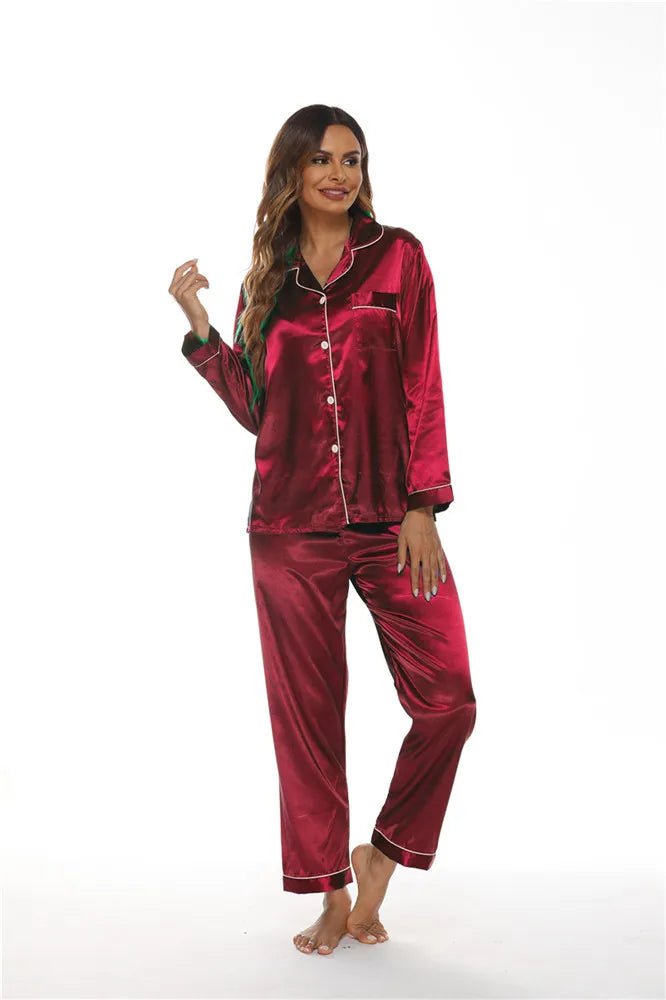 Silky home wear pajamas S - XXL women set two - piece color plus size autumn fas - UT KICK ASSladies14:365458#5;5:361386