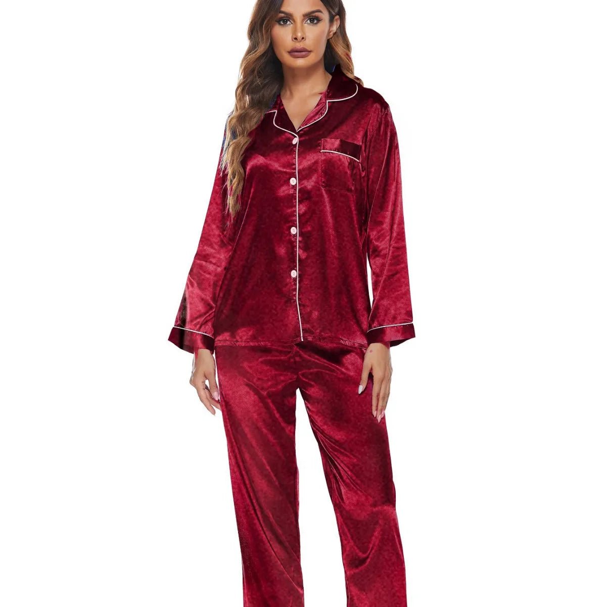 Silky home wear pajamas S - XXL women set two - piece color plus size autumn fas - UT KICK ASSladies14:365458#5;5:361386