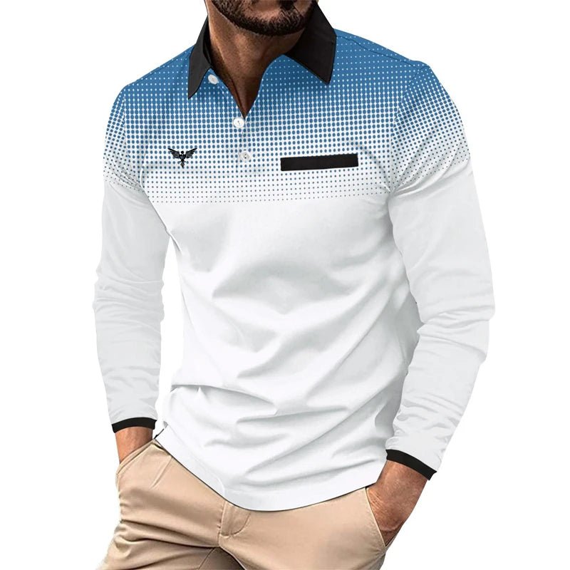 Spring Autumn 3D Digital Print S - 3XL Sport Long Sleeve Knit Shirt Men Business Shirt Fake Pocket Stitching - UT KICK ASSmen14:771#PL51 - white - LY03;5:4182