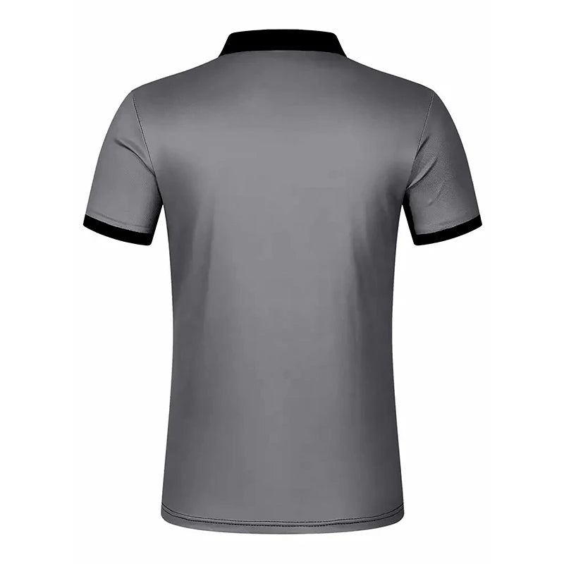 Summer Men Casual S - 3XL Short Sleeve Lapel Business Polo Shirt 3D Digital Print Stripe Polo Shirt Sport Button Pullover Tops - UT KICK ASSshirt14:173#DXPL01 - grey;5:361386