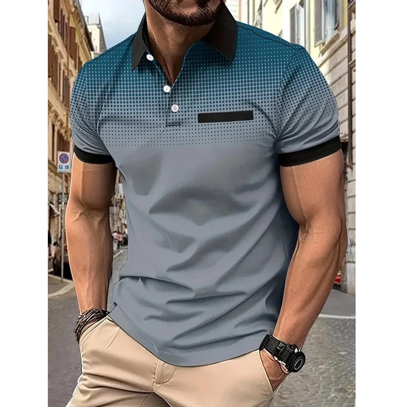 Summer Men Clothes S - 3XL Short Sleeve Fashion Slim Fit 100% Polyester Polo Shirt Men Business Casual Lapel Golf Polo Shirt - UT KICK ASSshirt14:173#DPL02 - grey;5:100014064
