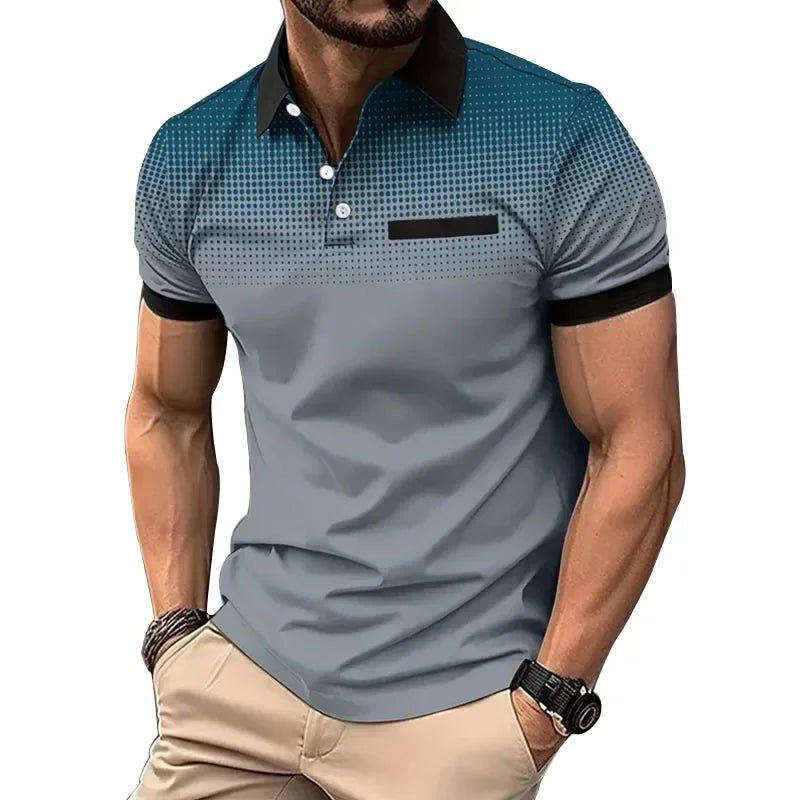 Summer Men Clothes S - 3XL Short Sleeve Fashion Slim Fit 100% Polyester Polo Shirt Men Business Casual Lapel Golf Polo Shirt - UT KICK ASSshirt14:173#DPL02 - grey;5:100014064