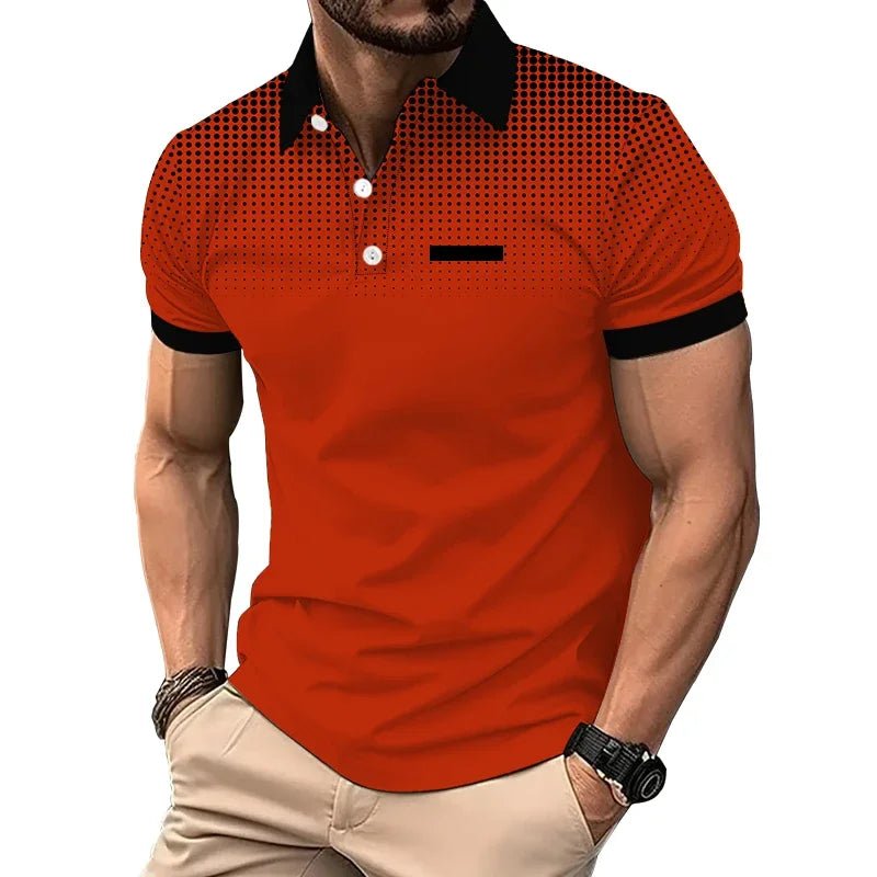 Summer Men Clothes S - 3XL Short Sleeve Fashion Slim Fit 100% Polyester Polo Shirt Men Business Casual Lapel Golf Polo Shirt - UT KICK ASSshirt14:193#DPL02 - orange;5:361385