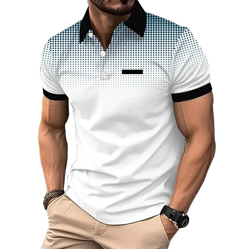 Summer Men Clothes S - 3XL Short Sleeve Fashion Slim Fit 100% Polyester Polo Shirt Men Business Casual Lapel Golf Polo Shirt - UT KICK ASSshirt14:771#DPL02 - white;5:4182