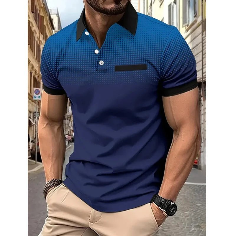 Summer Men Clothes S - 3XL Short Sleeve Fashion Slim Fit 100% Polyester Polo Shirt Men Business Casual Lapel Golf Polo Shirt - UT KICK ASSshirt14:173#DPL02 - grey;5:100014064
