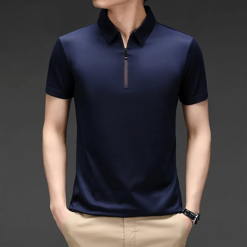 Summer Men's Ice Silk Cool M - 4XL Polo Short Sleeve T-shirt Large Thin Short Sleeve Business Casual Shirt - UT KICK ASSshirt14:691#rose red;5:100014065#XL