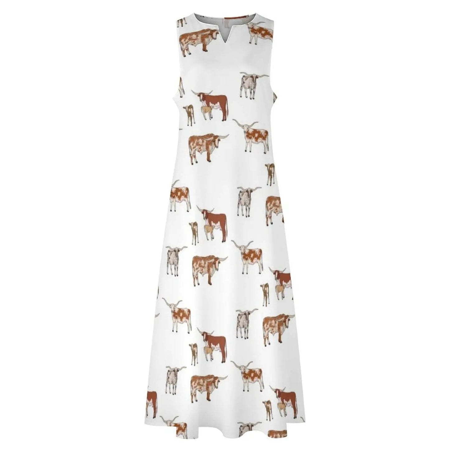 Texas Longhorn Pattern Transparent Long Dress loose women"s dress dress party evening elegant luxury celebrity - UT KICK ASSdress14:29#One;5:361385