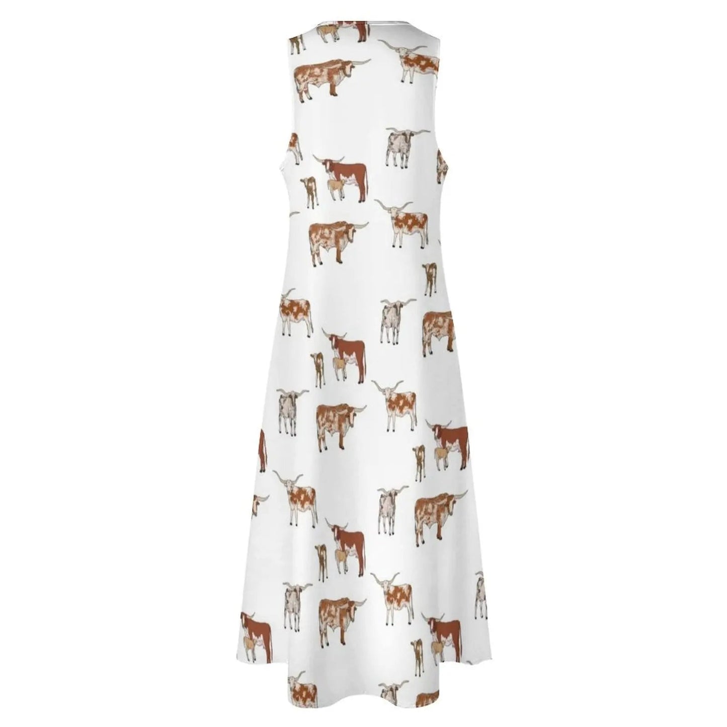 Texas Longhorn Pattern Transparent Long Dress loose women"s dress dress party evening elegant luxury celebrity - UT KICK ASSdress14:29#One;5:361385