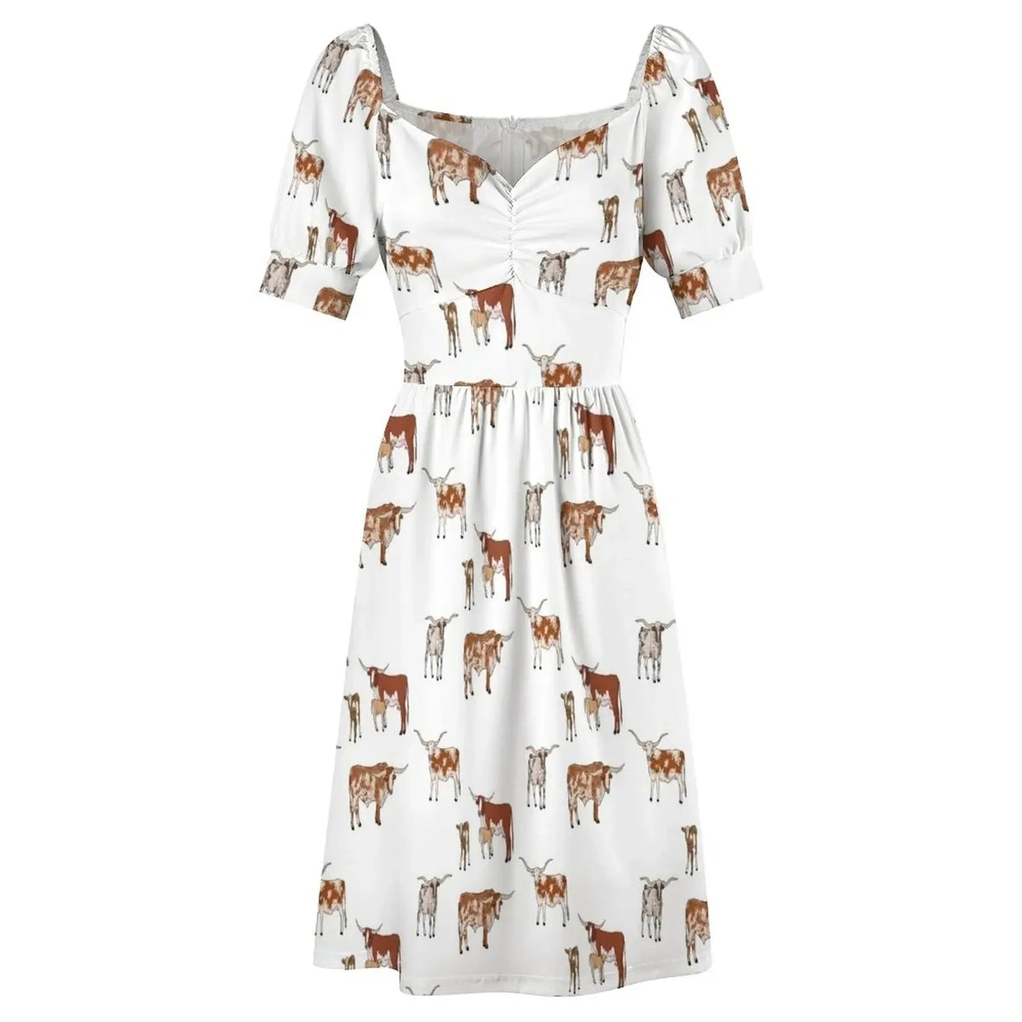 Texas Longhorn Pattern Transparent Sleeveless Dress women long dresses Female dress birthday dresses for women summer clothes - UT KICK ASSdress14:29#White;5:4183