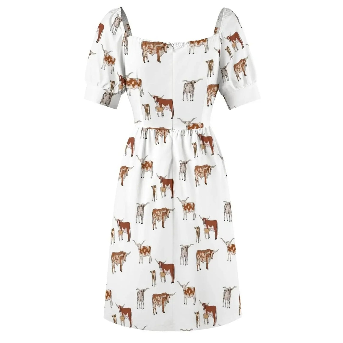 Texas Longhorn Pattern Transparent Sleeveless Dress women long dresses Female dress birthday dresses for women summer clothes - UT KICK ASSdress14:29#White;5:4183
