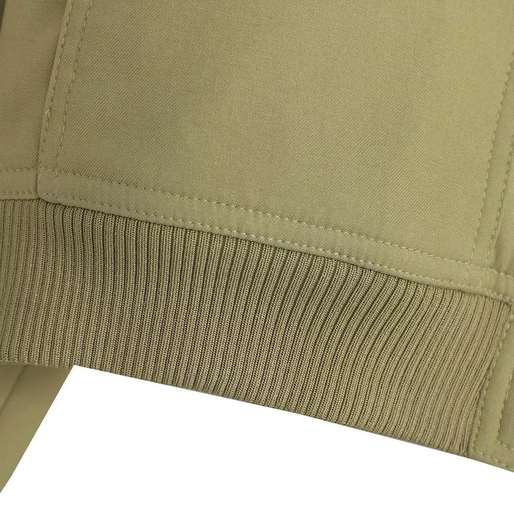 TRAF Women Fashion With Pockets Bomber Jacket Coats Vintage Long Sleeve Front Button Casual Female Outerwear Chic Tops - UT KICK ASSjacket14:200004889#as picture;5:361385