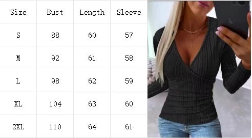 V - Neck S - 2XL 7 Colors Long Sleeve T-Shirt Women's Slim Top Spring Autumn Lady Button Knit Top - UT KICK ASStop14:350852#winered;5:100014065