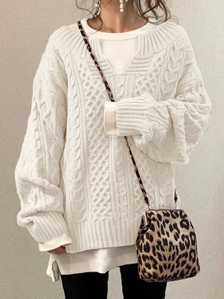 Women Pullovers Knit Sweater S - 3XLWarm Long Sleeve Half Open Collar Tops Knitted Sweater Retro Office Lady Jumpers Autumn Winter - UT KICK ASS14:200004889#khaki;5:4182