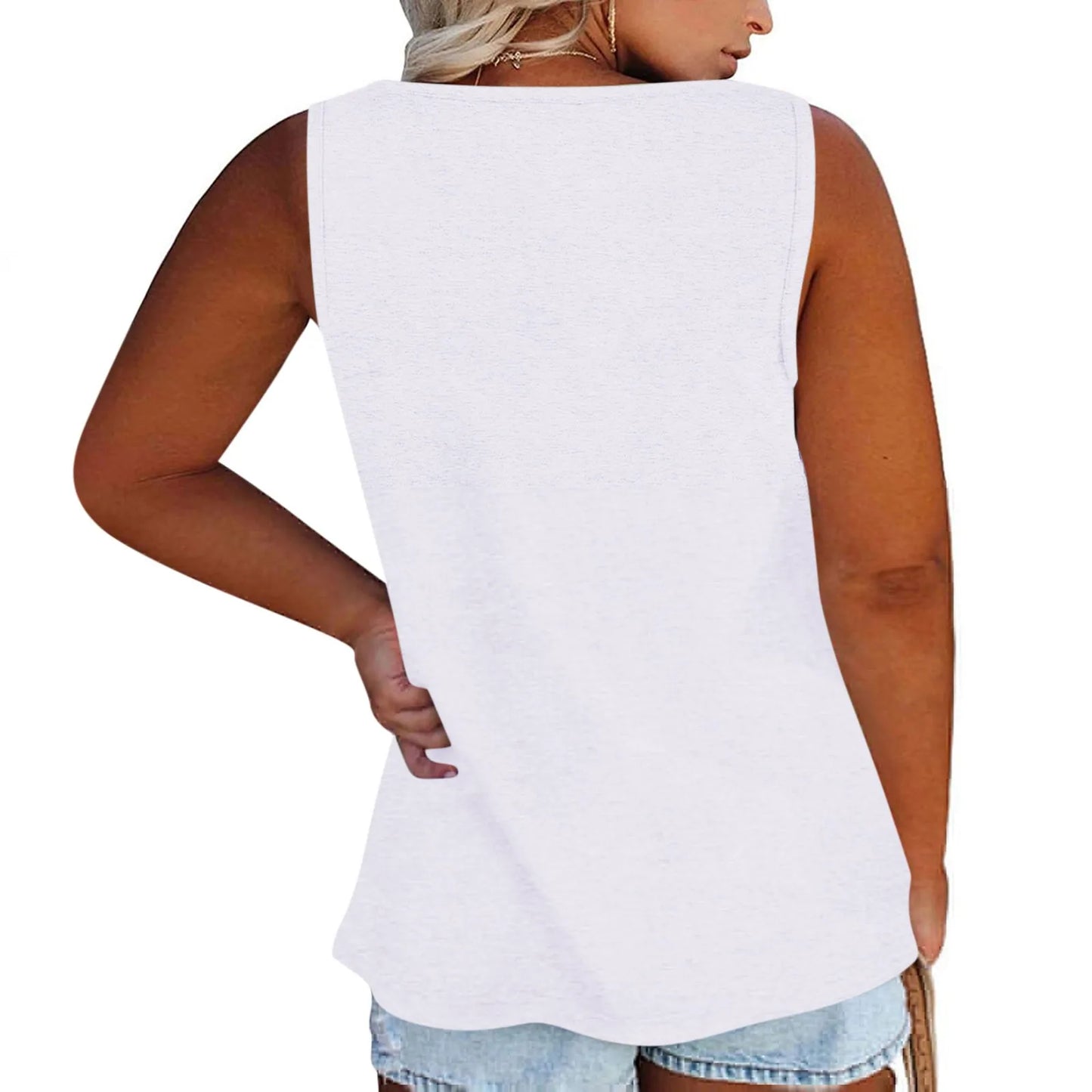 Women Summer Plus Size L-5XL Sleeveless Casual Solid Color O-Neck T-Shirt Tops Blouse Traf 2024 Mujer Sleeveless T-Shirt Ropa De Mujer