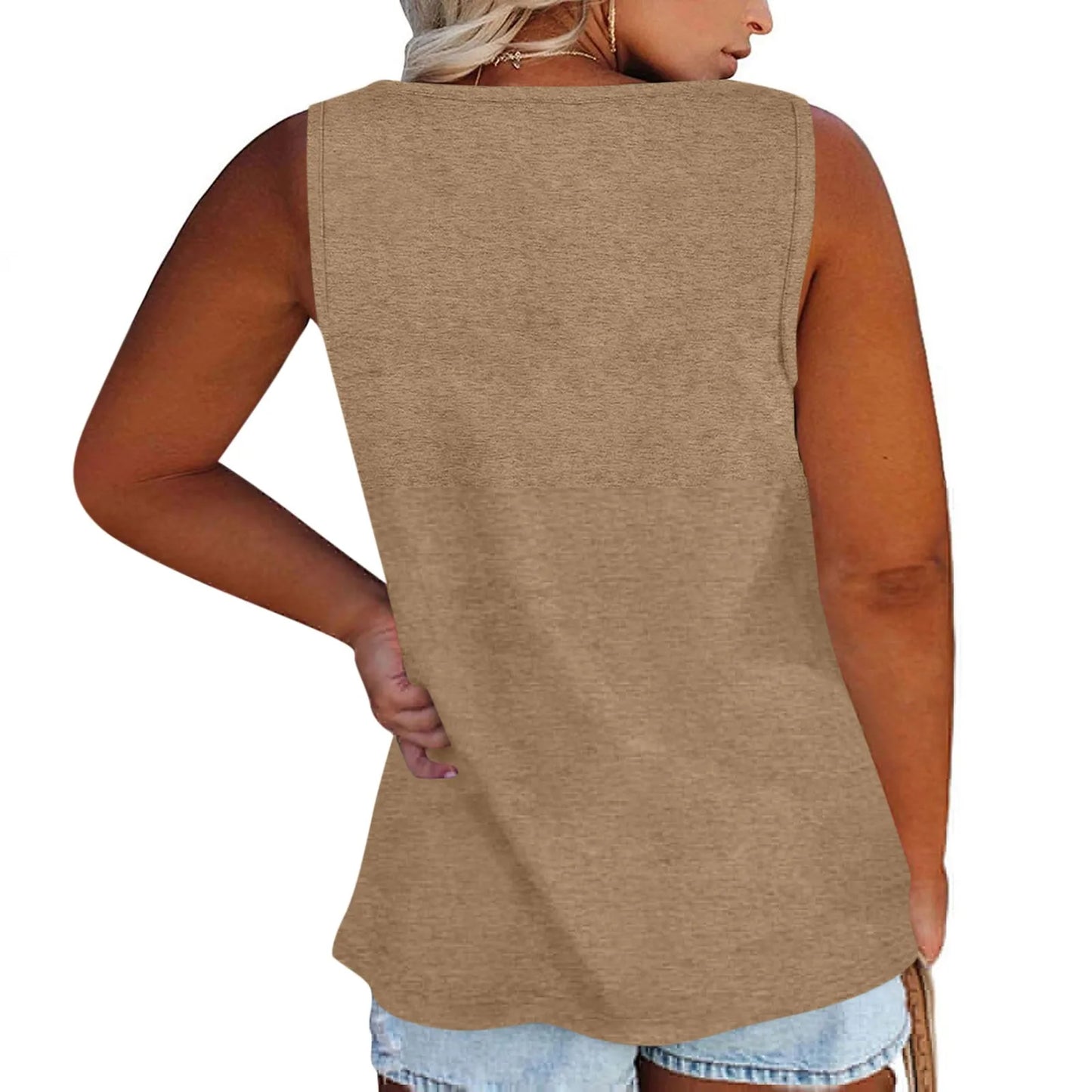 Women Summer Plus Size L-5XL Sleeveless Casual Solid Color O-Neck T-Shirt Tops Blouse Traf 2024 Mujer Sleeveless T-Shirt Ropa De Mujer