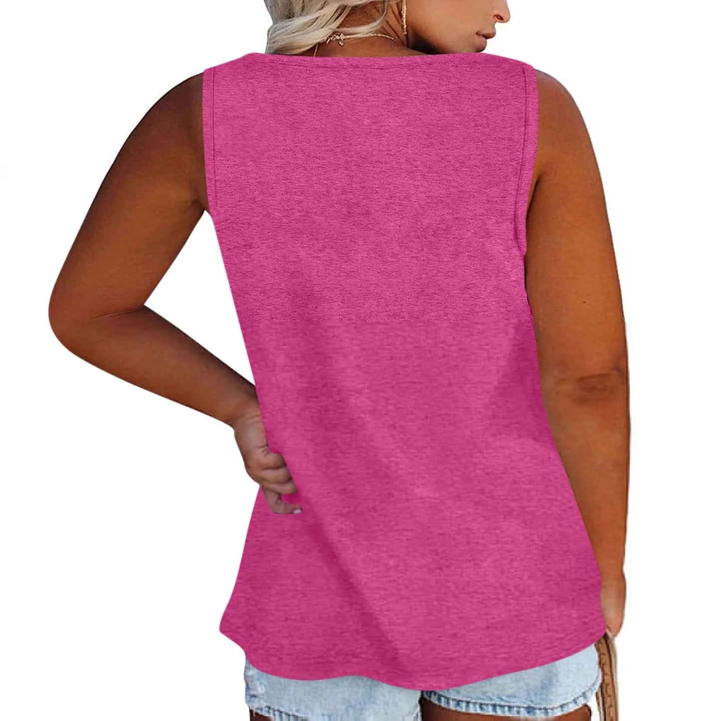 Women Summer Plus Size L-5XL Sleeveless Casual Solid Color O-Neck T-Shirt Tops Blouse Traf 2024 Mujer Sleeveless T-Shirt Ropa De Mujer