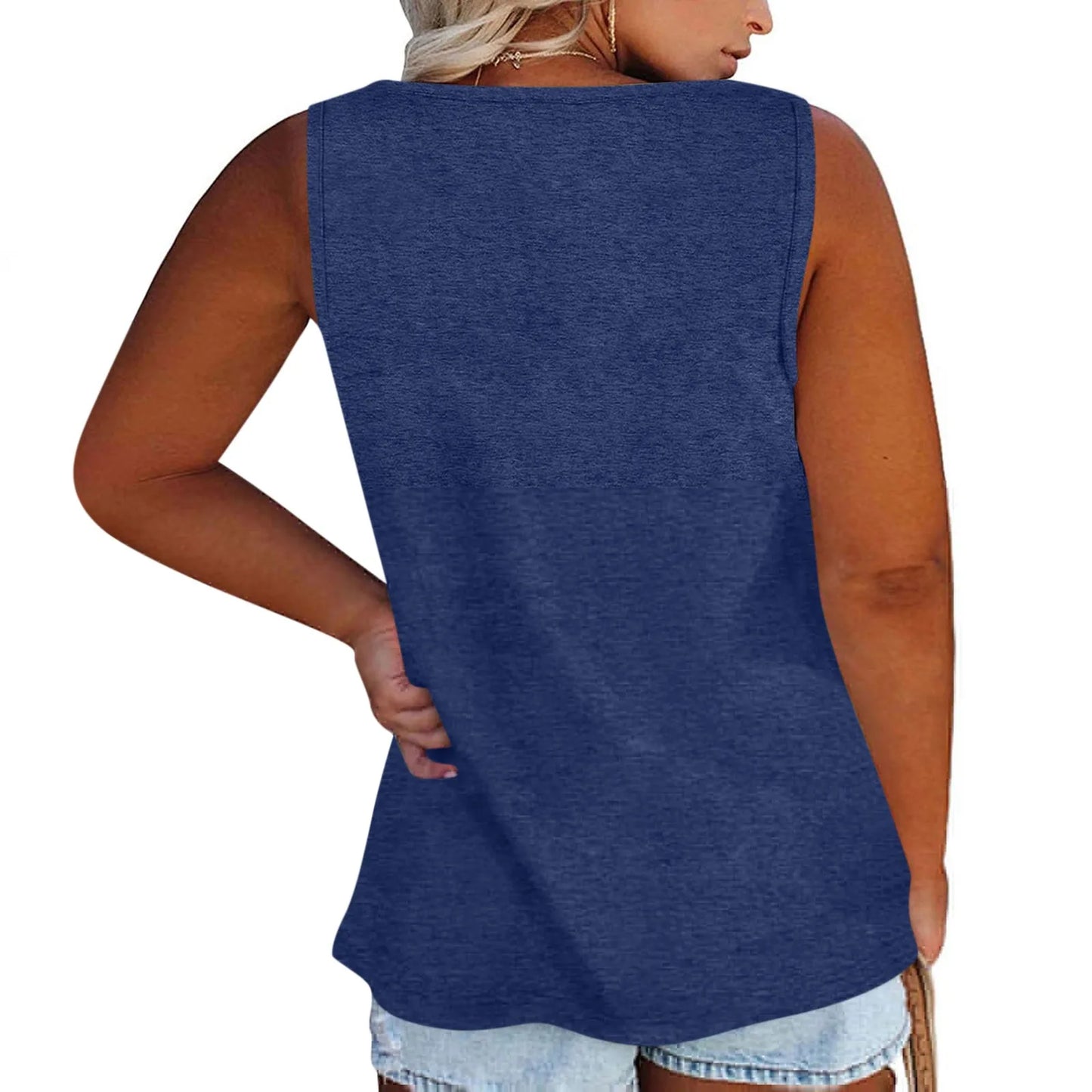 Women Summer Plus Size L-5XL Sleeveless Casual Solid Color O-Neck T-Shirt Tops Blouse Traf 2024 Mujer Sleeveless T-Shirt Ropa De Mujer